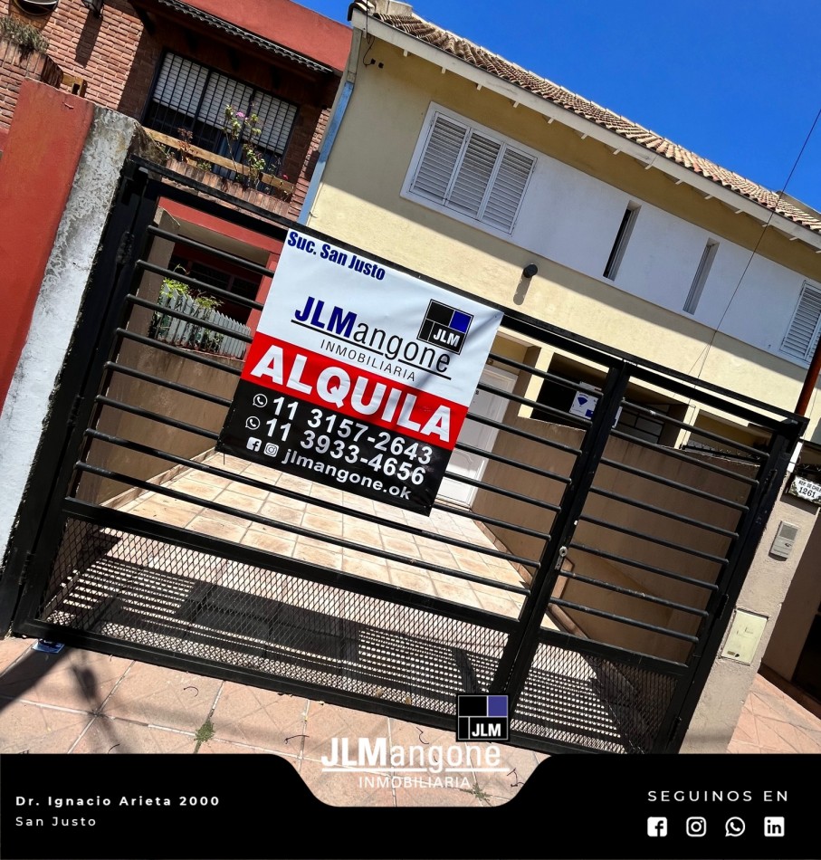 Duplex 3 1/2 ambientes con cochera y patio