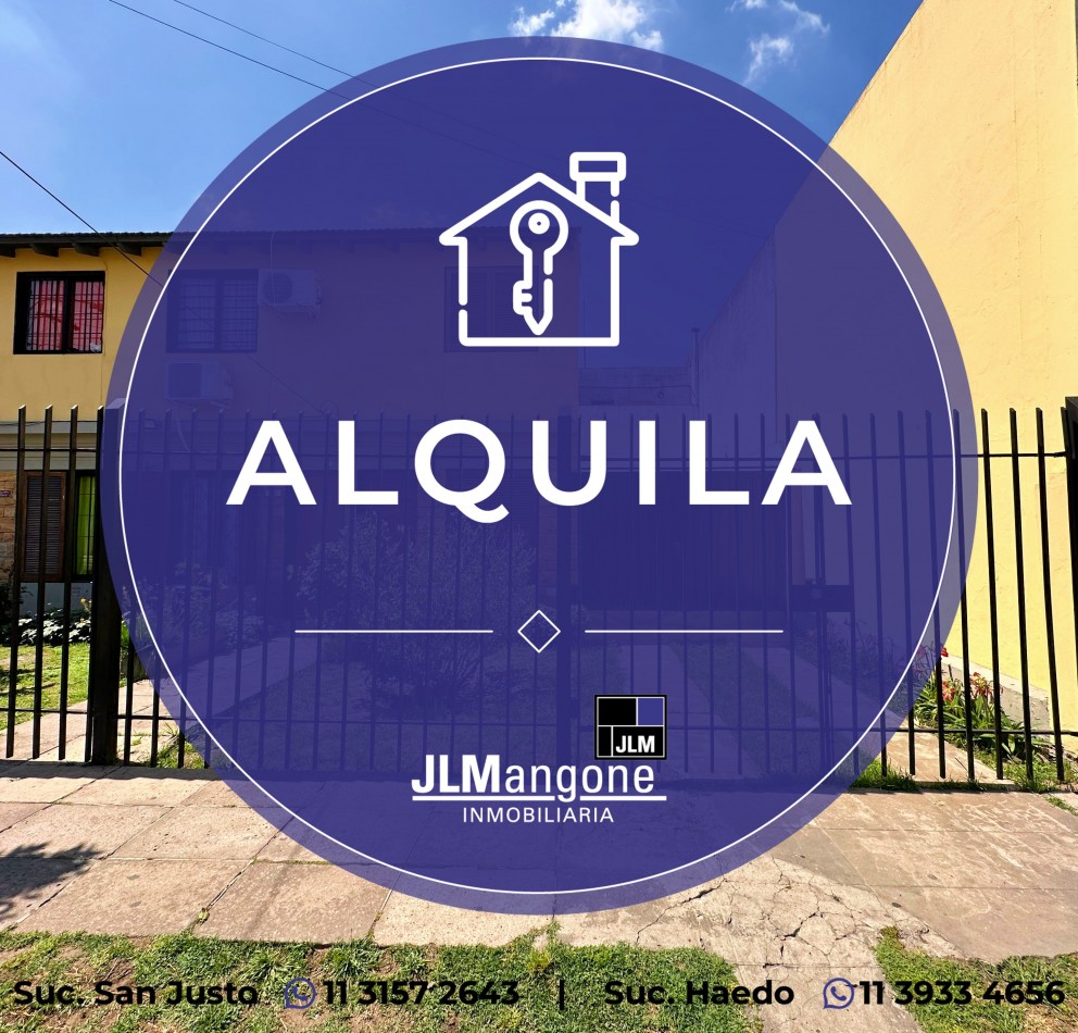 Duplex 2 ambientes con entrada de auto y patio